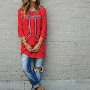 FLYING TOMATO ANTHROPOLOGY EMBROIDERED TUNIC OR SHIFT DRESS SIZE SMALL